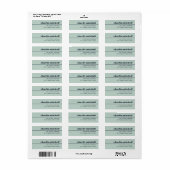 Licht stoffig zee groen retro het terugkeeradres v etiket (Full Sheet)