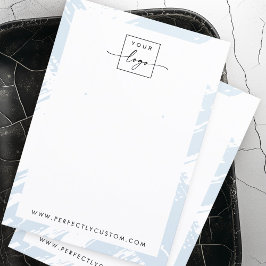 Licht stoffige blauwe penseelstreken oorbel displa visitekaartje