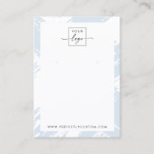 Licht stoffige blauwe penseelstreken oorbel displa visitekaartje (Voorkant)