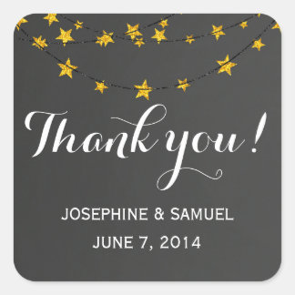 Licht String krijtbord vierkante Stickers