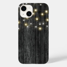 Licht String op zwart hout Case-Mate iPhone 14 Hoesje