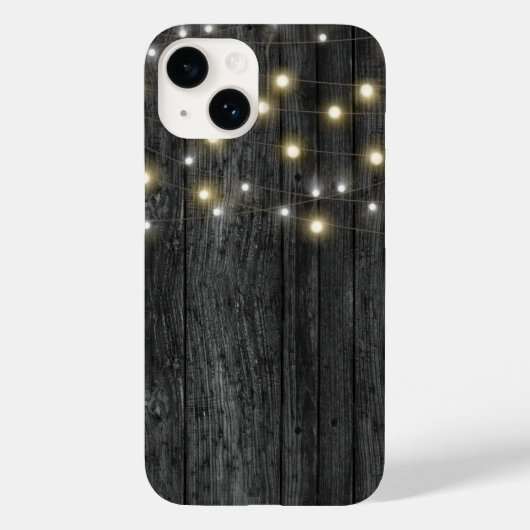 Licht String op zwart hout Case-Mate iPhone Case (Achterkant)