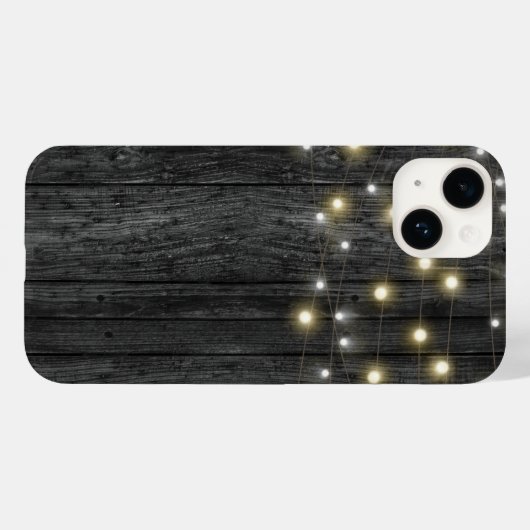 Licht String op zwart hout Case-Mate iPhone Case (Achterkant (horizontaal))