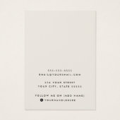 Licht-tan aangepaste logo-oorenkaart visitekaartje (Achterkant)