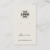 Licht Tan Voeg uw Logo oorbel display Visitekaartje (Voorkant)