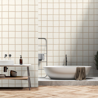 Licht Tane Beige Geruite Scandi Minimalist Behang