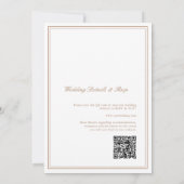 Licht Taupe Elegante Kalligrafie Wedding QR Code Kaart (Achterkant)