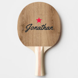 Licht Teakhout Vintage Ster Signatuur Tafeltennisbatje