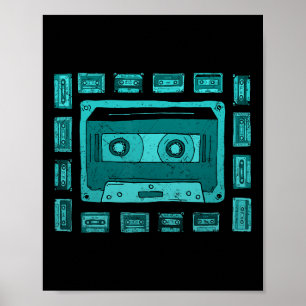 Licht Teal Aqua Oude School Tapes Teal Aqua Kleur Poster