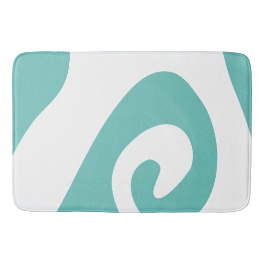 Licht Teal en Witte Draaiende Golf Badmat (Voorkant)