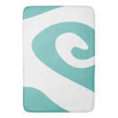 Licht Teal en Witte Draaiende Golf Badmat (Voorkant Verticaal)