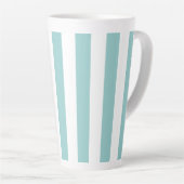 Licht Teal en Witte Verticale Strepen Latte Mok (Rechterhoek)