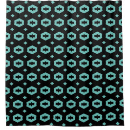 Licht Teal en Zwart: Geometriana 1 Douchegordijn