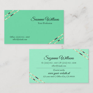 Licht Teal met Rose Gouden Lijnen Stijlvol en Mode Visitekaartje