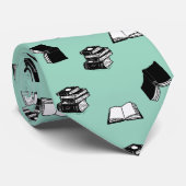Licht Teal Modern Boekerig Bibliophile Boek Patroo Stropdas (Opgerold)