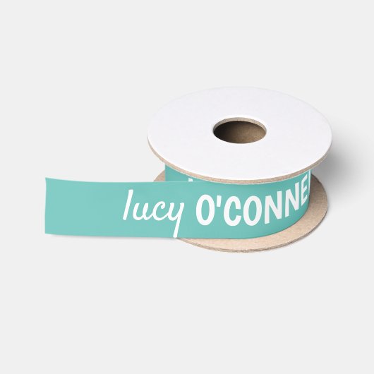Licht Teal Satijnen Lint - Gepersonaliseerd Lint (Spoel)