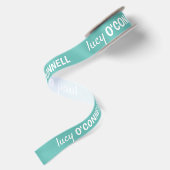 Licht Teal Satijnen Lint - Gepersonaliseerd Lint (Achterkant)