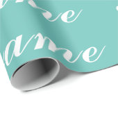 Licht Teal Trendy Moderne Minimalistische Chic Naa Cadeaupapier (Rol Hoek)