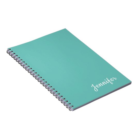 Licht Teal Trendy Moderne Minimalistische Chic Naa Notitieboek (Rechterzijde)