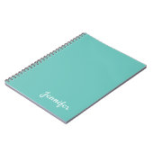 Licht Teal Trendy Moderne Minimalistische Chic Naa Notitieboek (Linkerzijde)