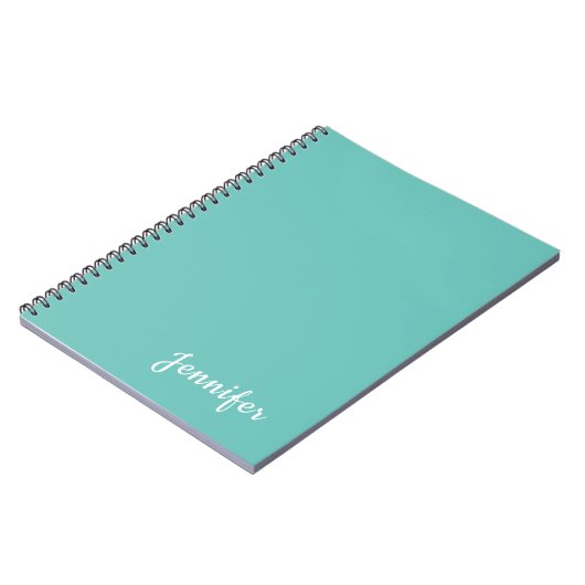 Licht Teal Trendy Moderne Minimalistische Chic Naa Notitieboek (Linkerzijde)
