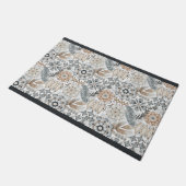 Licht Terracotta Grijs Botanisch Boho Patroon Deurmat (Schuin)