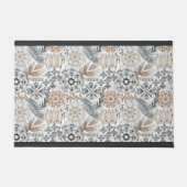 Licht Terracotta Grijs Botanisch Boho Patroon Deurmat (Voorkant)