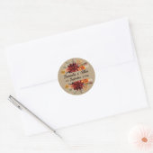 Licht Terracotta Herfst Bloemen bruiloft Ronde Sticker (Envelop)