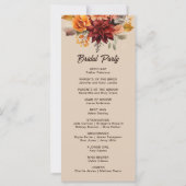 Licht Terracotta Herfst Bloemen Trouwprogramma (Achterkant)