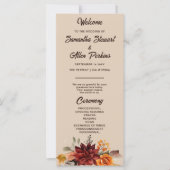 Licht Terracotta Herfst Bloemen Trouwprogramma (Voorkant)