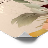 Licht Terracotta Herfst Bloemen Trouwstoel Grafiek Poster (Hoek)