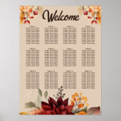 Licht Terracotta Herfst Bloemen Trouwstoel Grafiek Poster (Voorkant)