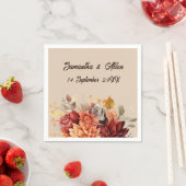 Licht Terracotta Herfst Bloemenuitnodiging Servet (Insitu)