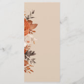 Licht terracotta verbrande Sinaasappel bruiloft Menu (Achterkant)