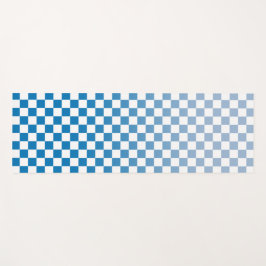 Licht tot donkerblauw Ombré geruit patroon Yogamat