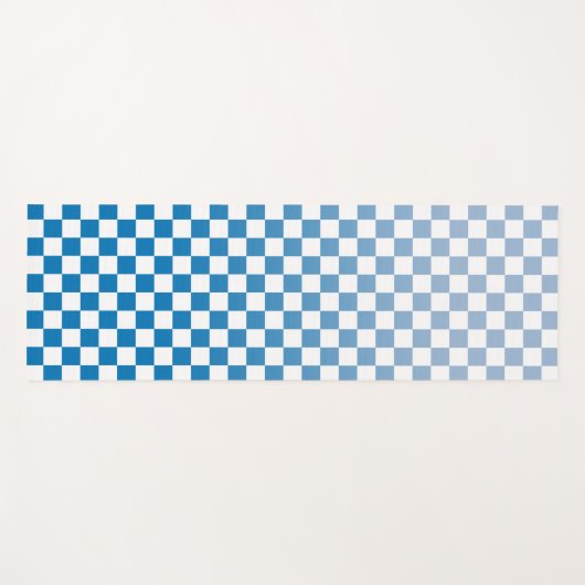 Licht tot donkerblauw Ombré geruit patroon Yogamat (Voorkant (horizontaal))