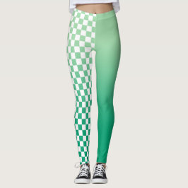 Licht tot Donkergroene verloop en gevarieerd patro Leggings