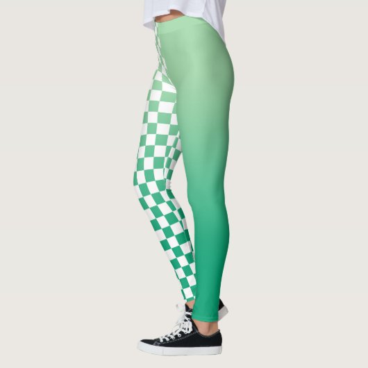 Licht tot Donkergroene verloop en gevarieerd patro Leggings (Links)