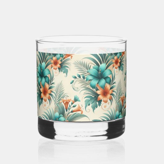 licht tropisch iriserend rotsglas whisky glas (Voorkant)