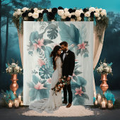 Licht Tropische Essentie Trouwachtergrond Wandkleed