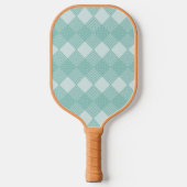 Licht Turquoise Blauw Diamanten Circuit Patroon Pickleball Paddle (Voorkant)