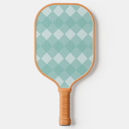 Licht Turquoise Blauw Diamanten Circuit Patroon Pickleball Paddle