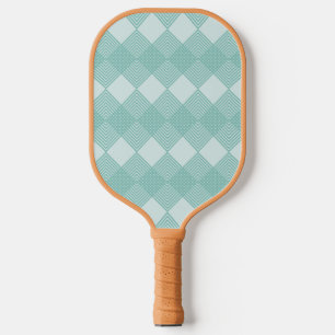 Licht Turquoise Blauw Diamanten Circuit Patroon Pickleball Paddle