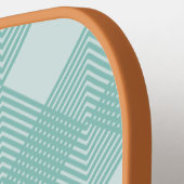 Licht Turquoise Blauw Diamanten Circuit Patroon Pickleball Paddle (Links Detail)