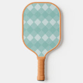 Licht Turquoise Blauw Diamanten Circuit Patroon Pickleball Paddle (Achterkant)