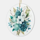 Licht Turquoise Bloemen Ornament (Links)