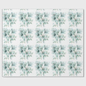 Licht turquoise bloemetjeswikkelpapier cadeaupapier (Vlak)