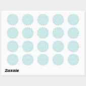 Licht turquoise chevron patroon ronde sticker (Vel)