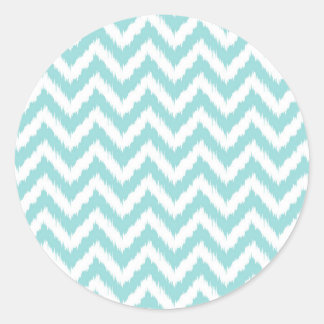 Licht turquoise chevron patroon ronde sticker