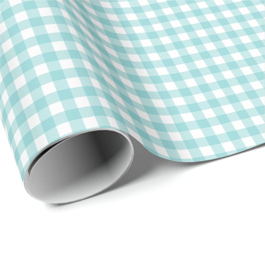 Licht Turquoise Eenvoudig Plaid Cadeaupapier (Rol Hoek)